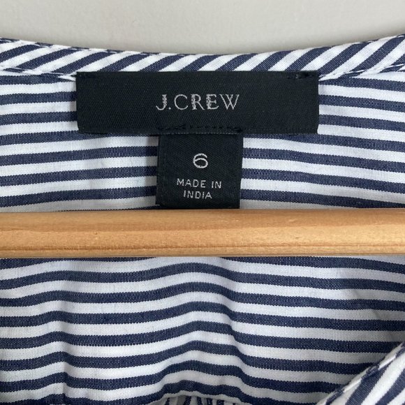 J Crew Oversized Ruffle-collar Shirt in Stripe, Size 6 - Picture 6 of 13